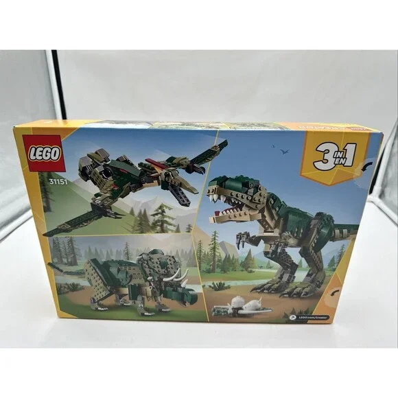 New! LEGO Creator 3-in-1 T. rex Set 31151 Triceratops, Pterodactyl Dinosaurs - Picture 3 of 4